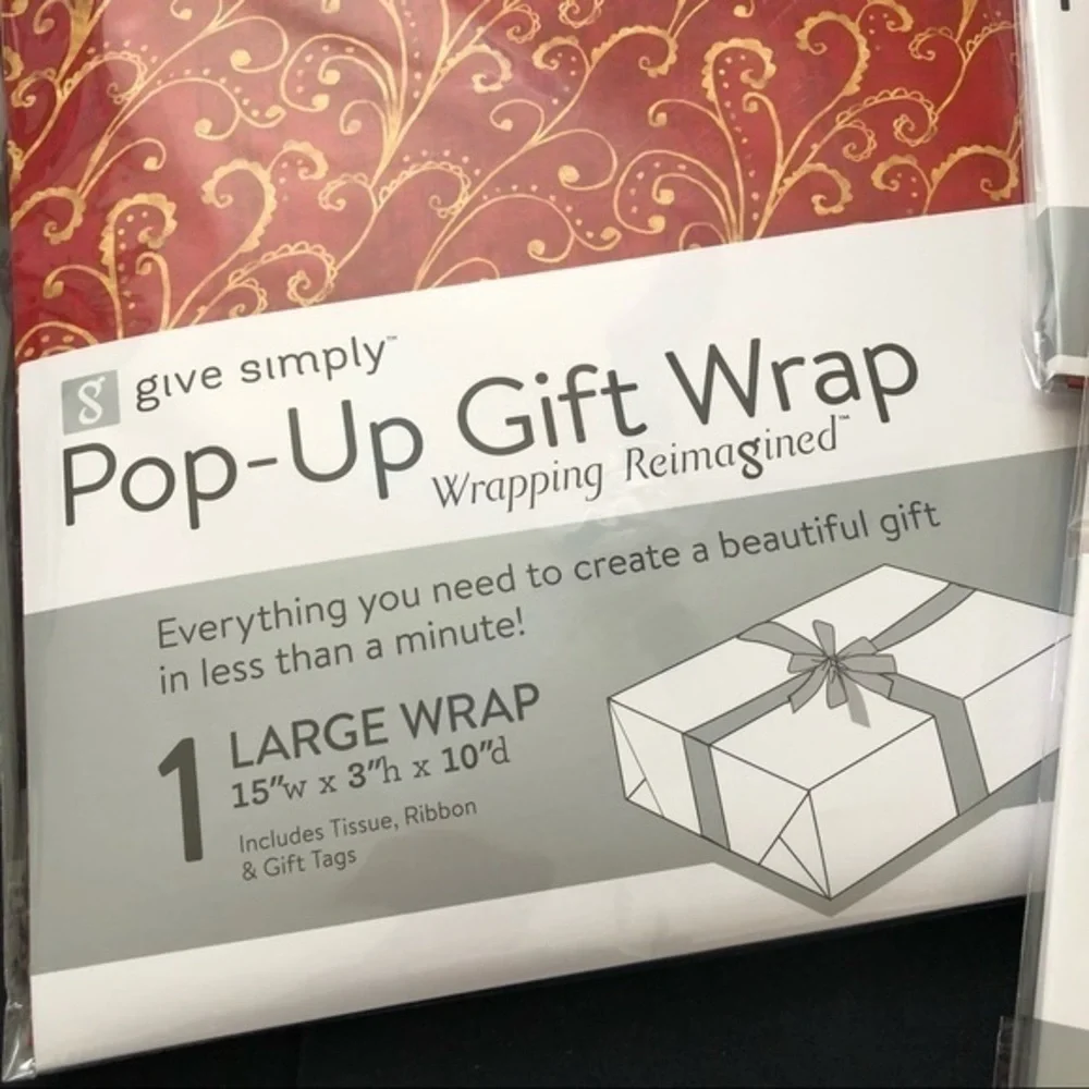 Birthday Celebration Anniversary Gift Box Bundle 1 large 2 small Red Gold Swirl